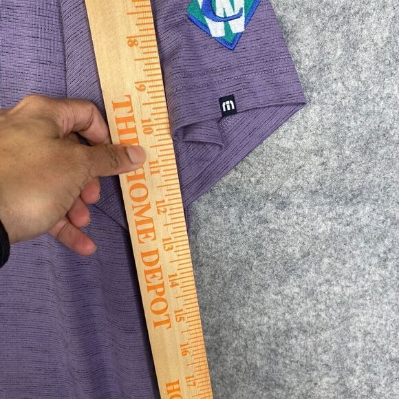 NWT Travis Mathew Auckland Slub Mens XL Purple Sage Short Sleeve Golf Polo Logo - Picture 5 of 9
